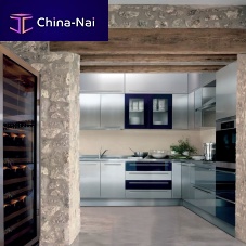 Contemporary kitchen Steelexellstainless steelL-shapedlarge