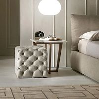 Chesterfield pouf CLODfabricleathersquare