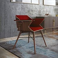 Contemporary chair NESTWINGSindoorfabricleather