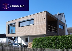 Prefab house contemporarywith terracewooden frame