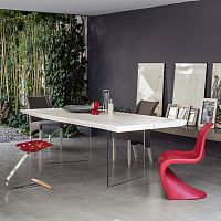 Contemporary table MASTERglassironiron base