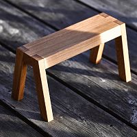 Contemporary garden bench LITTLE BROTHERoakwithout backrestwithout armrests