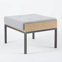 Contemporary ottoman VANEAUleatherwoodensteel