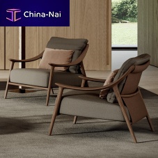 Scandinavian design armchair Corsofabricwoodenwith removable cushion