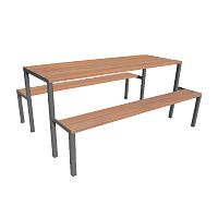 Contemporary table and bench set GARDENwoodenmetalchild's