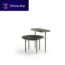 Contemporary side table Parurewoodenmetalmarble