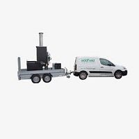 2-axle trailer towedfor industrial materials