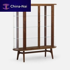Contemporary display case SOLOwith legscurved glassash