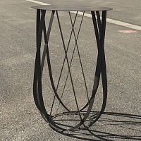 Contemporary high bar table Croisementsthermo-lacquered steelpowder-coated steel baseround