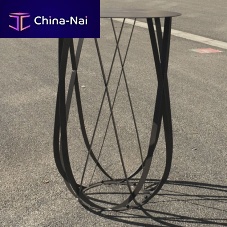 Contemporary high bar table Croisementsthermo-lacquered steelpowder-coated steel baseround