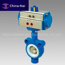 Butterfly valve pneumaticfor controlstraight