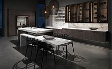Contemporary kitchen LANO SCHEMAwood veneermarbleisland