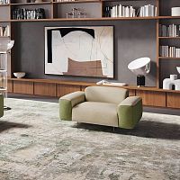 Contemporary armchair LIMITLESSfabricwoodenMade in Italy