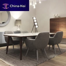 Contemporary dining table HELSINKIwoodenmarblerectangular