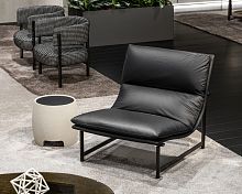 Contemporary armchair BALTIMORAfabricleathermetal