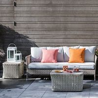 Contemporary sofa ANTIBESfabricbeigelacquered aluminum