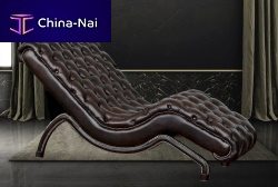 Chesterfield chaise longue leathercommercialblack