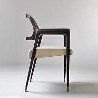 Contemporary chair CARLTON indoorleatherwalnut base