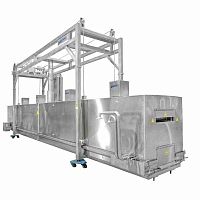 In-line cooking line for the food industry