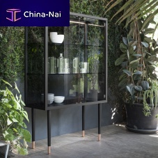 Contemporary display case Junoglasslacquered woodash