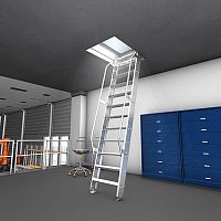 Fixed step ladder aluminum12-step