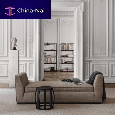 Contemporary upholstered bench Intervallumfabricleatherplastic base