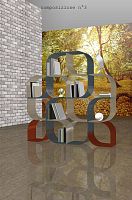 Modular bookcase FLUIDAcontemporaryfor office