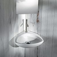 Wall-mounted washbasin L236ceramicwith mixer tapwith adjustable mirror