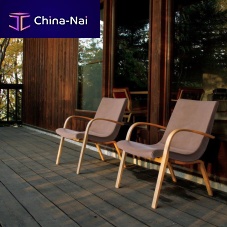 Contemporary lounge chair LINUS Livingfabricleatherwooden