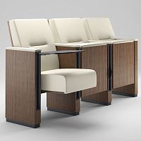 Contemporary auditorium seating CHRONOfabricwoodenfolding
