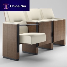 Contemporary auditorium seating CHRONOfabricwoodenfolding