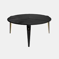 Contemporary coffee table BARDOT leathermetal baseround