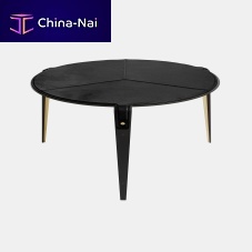 Contemporary coffee table BARDOT leathermetal baseround