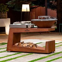 Outdoor kitchen Bonfire LuxecontemporarybeechCOR-TEN® steel