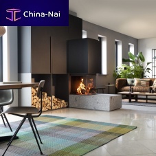 Wood-burning fireplace KALFIRE W53/50Rbuilt-infree-standing3-sided