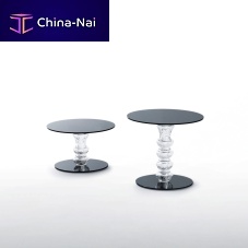 Contemporary pedestal table CALICE glassroundhome