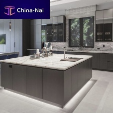 Contemporary kitchen TURN-KEYoaklacquered woodsmoked glass