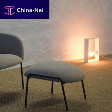 Contemporary pouf PORTIAfabricleatherwooden