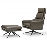 Contemporary armchair BEL AIRleatherfabricwith footrest