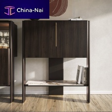 Contemporary bar cabinet CREMONAwalnutlacquered woodoak