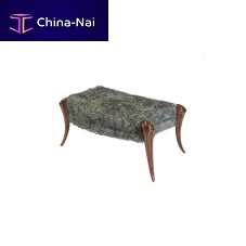Classic stool Pensieroleatherfabricwooden base
