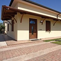 Patio canopy entrancewooden frameinclined