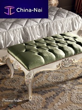 Classic upholstered bench VILLA VENEZIAfabricgreen