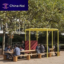 Contemporary picnic table Le Banquetwoodensteel baserectangular