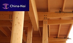 Wooden pillar glulam