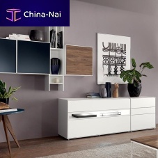 Contemporary living room wall unit EASYlacquered woodwith drawerwith storage compartment
