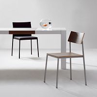 Contemporary chair UNITindoorleathermolded plywood