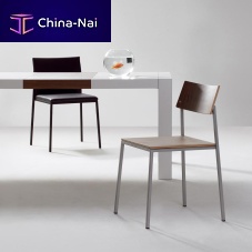 Contemporary chair UNITindoorleathermolded plywood