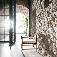 Contemporary armchair VIS  VISfabricteakPVC