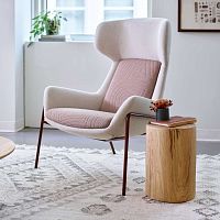 Contemporary armchair SOFYfabricwinghigh-back